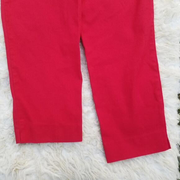 Cropped Stretch Pants Talbots Hampshire Size 12 Crop Ankle Solid Red Color EUC - Picture 9 of 11